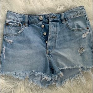 ZARA ripped blue jean shorts (worn once)